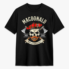 MacDonald of Sleat Tartan Crest 2D T-shirt - Alba Skull Style