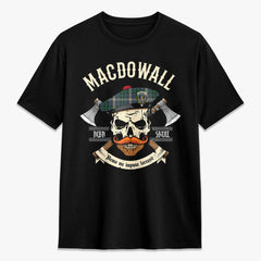 MacDowall Tartan Crest 2D T-shirt - Alba Skull Style