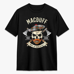 MacDuff Dress Ancient Tartan Crest 2D T-shirt - Alba Skull Style