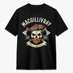 MacGillivray Hunting Ancient Tartan Crest 2D T-shirt - Alba Skull Style