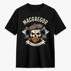 MacGregor Hunting Ancient Tartan Crest 2D T-shirt - Alba Skull Style