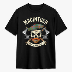 MacIntosh Hunting Ancient Tartan Crest 2D T-shirt - Alba Skull Style