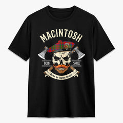 MacIntosh Modern Tartan Crest 2D T-shirt - Alba Skull Style