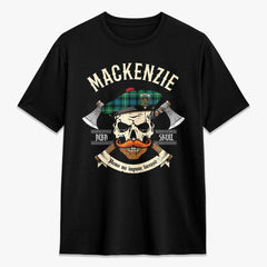 MacKenzie Ancient Tartan Crest 2D T-shirt - Alba Skull Style