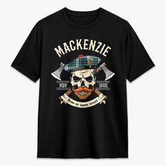 MacKenzie Dress Ancient Tartan Crest 2D T-shirt - Alba Skull Style