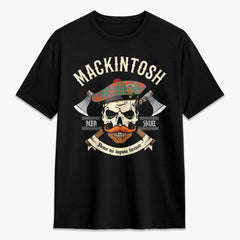 MacKintosh Ancient Tartan Crest 2D T-shirt - Alba Skull Style