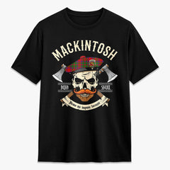 MacKintosh Modern Tartan Crest 2D T-shirt - Alba Skull Style