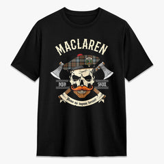 MacLaren Weathered Tartan Crest 2D T-shirt - Alba Skull Style