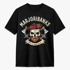 Marjoribanks Tartan Crest 2D T-shirt - Alba Skull Style