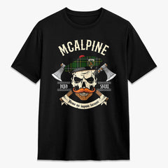 McAlpine Modern Tartan Crest 2D T-shirt - Alba Skull Style