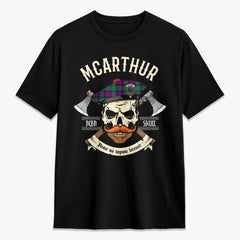 McArthur - Milton Tartan Crest 2D T-shirt - Alba Skull Style