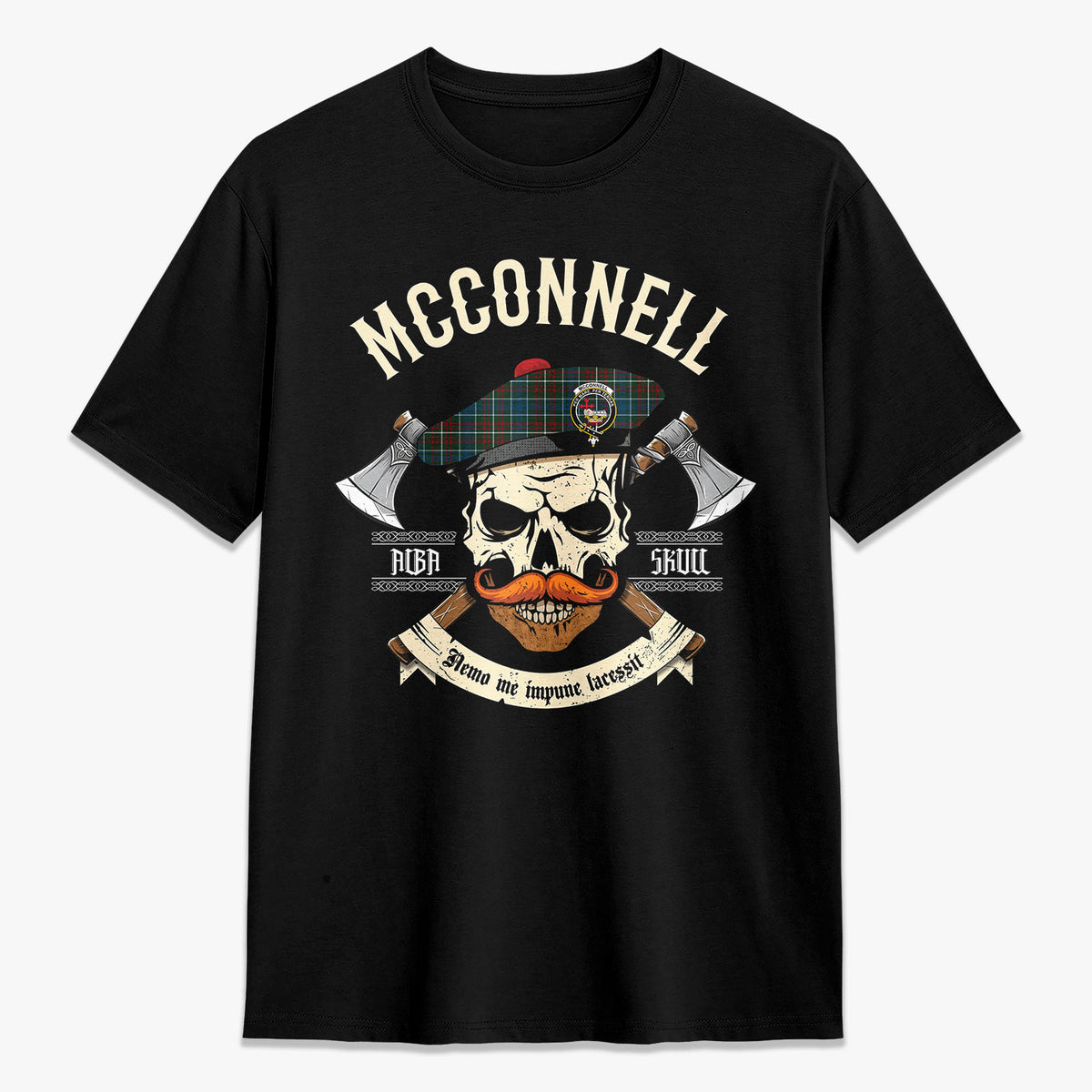 McConnell Tartan Crest 2D T-shirt - Alba Skull Style