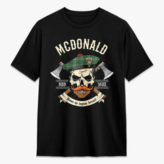 McDonald Lord of the Isles Hunting Tartan Crest 2D T-shirt - Alba Skull Style