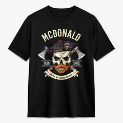 McDonald Modern Tartan Crest 2D T-shirt - Alba Skull Style