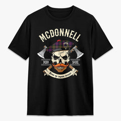 McDonnell of Glengarry Modern Tartan Crest 2D T-shirt - Alba Skull Style