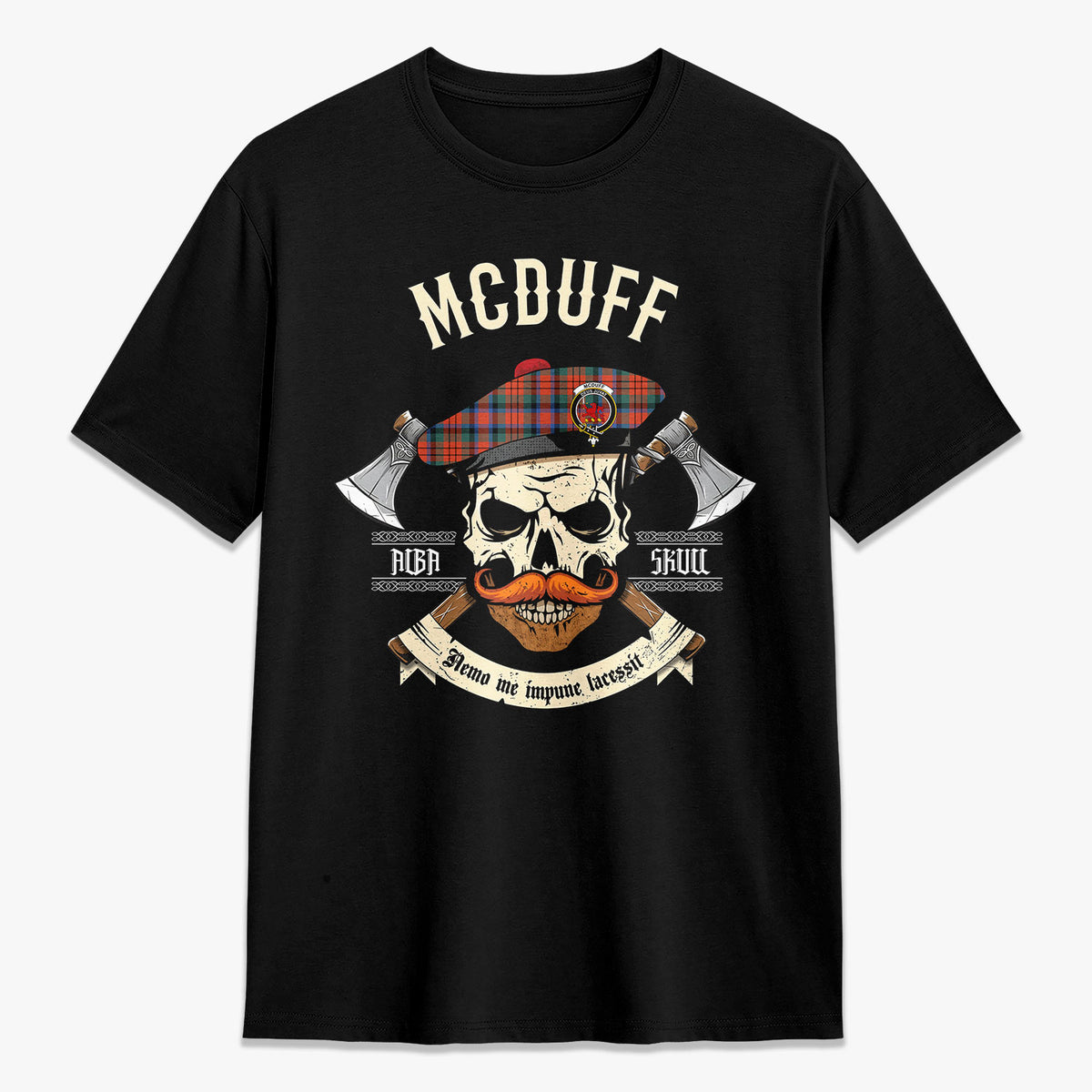 McDuff Ancient Tartan Crest 2D T-shirt - Alba Skull Style