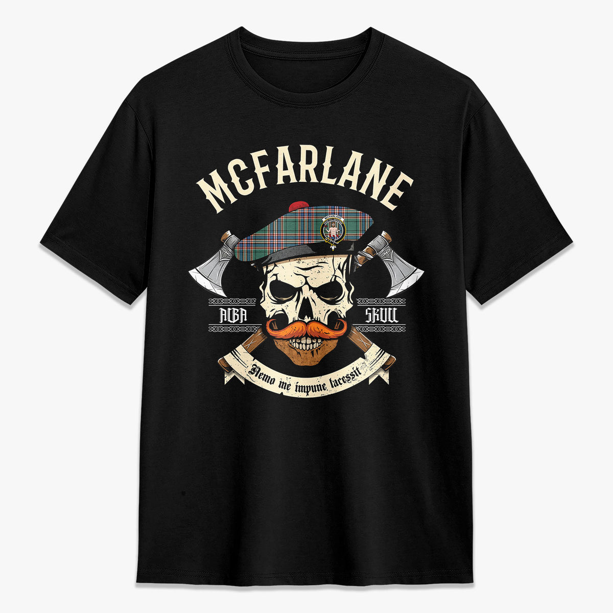 McFarlane Hunting Ancient Tartan Crest 2D T-shirt - Alba Skull Style