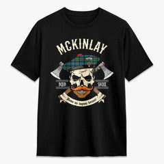 McKinlay Ancient Tartan Crest 2D T-shirt - Alba Skull Style