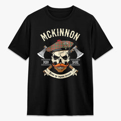 McKinnon Ancient Tartan Crest 2D T-shirt - Alba Skull Style