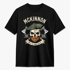 McKinnon Hunting Ancient Tartan Crest 2D T-shirt - Alba Skull Style