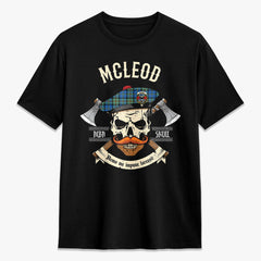 McLeod of Harris Ancient Tartan Crest 2D T-shirt - Alba Skull Style