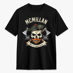 McMillan Hunting Modern Tartan Crest 2D T-shirt - Alba Skull Style