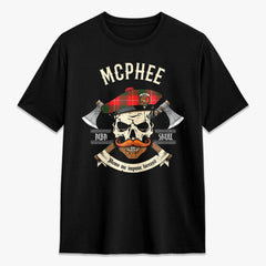 McPhee Tartan Crest 2D T-shirt - Alba Skull Style