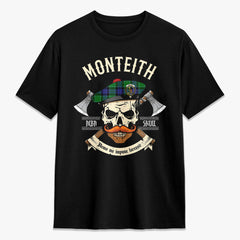 Monteith Tartan Crest 2D T-shirt - Alba Skull Style