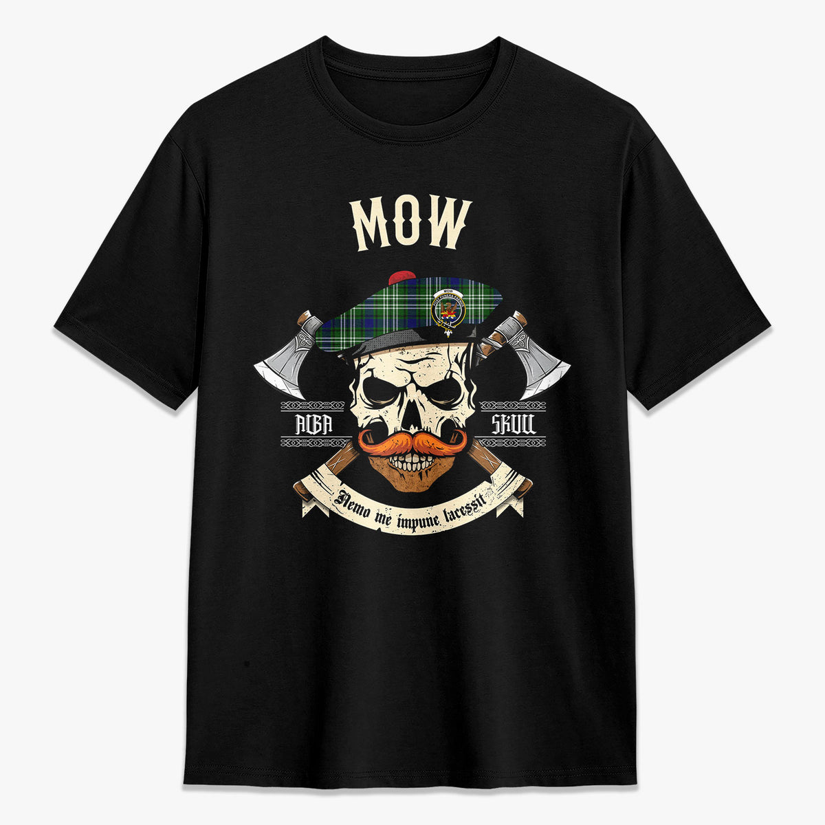 Mow Tartan Crest 2D T-shirt - Alba Skull Style