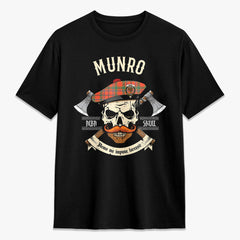 Munro Ancient Tartan Crest 2D T-shirt - Alba Skull Style