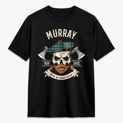 Murray of Atholl Ancient Tartan Crest 2D T-shirt - Alba Skull Style