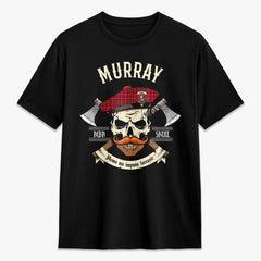 Murray of Tulloch Modern Tartan Crest 2D T-shirt - Alba Skull Style