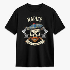 Napier Ancient Tartan Crest 2D T-shirt - Alba Skull Style