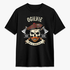 Ogilvie Tartan Crest 2D T-shirt - Alba Skull Style