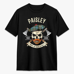 Paisley District Tartan Crest 2D T-shirt - Alba Skull Style