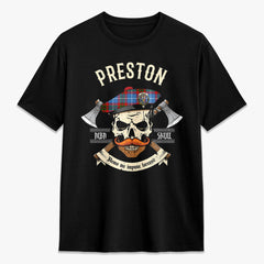 Preston Tartan Crest 2D T-shirt - Alba Skull Style