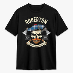 Roberton Tartan Crest 2D T-shirt - Alba Skull Style