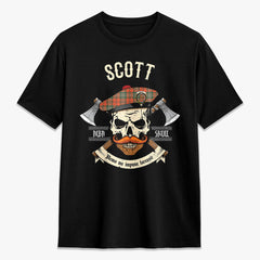 Scott Ancient Tartan Crest 2D T-shirt - Alba Skull Style