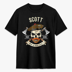 Scott Brown Modern Tartan Crest 2D T-shirt - Alba Skull Style