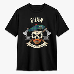 Shaw Ancient Tartan Crest 2D T-shirt - Alba Skull Style