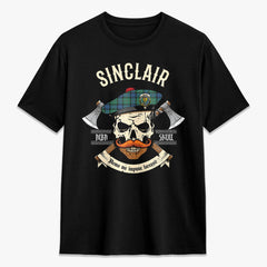 Sinclair Hunting Ancient Tartan Crest 2D T-shirt - Alba Skull Style