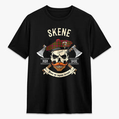 Skene Modern Tartan Crest 2D T-shirt - Alba Skull Style