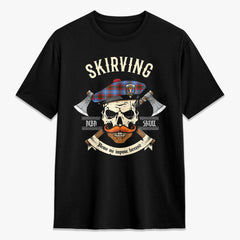 Skirving Tartan Crest 2D T-shirt - Alba Skull Style