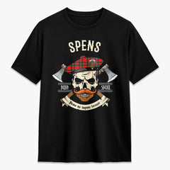 Spens (or Spence) Tartan Crest 2D T-shirt - Alba Skull Style