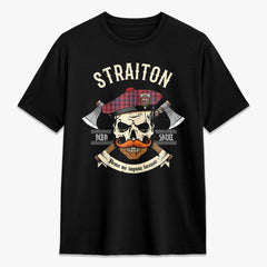 Straiton Tartan Crest 2D T-shirt - Alba Skull Style