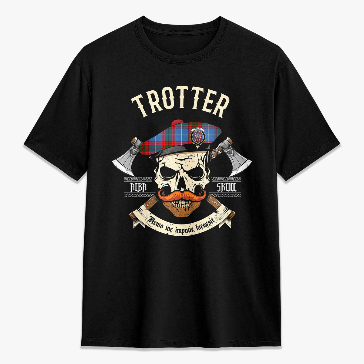 Trotter Tartan Crest 2D T-shirt - Alba Skull Style