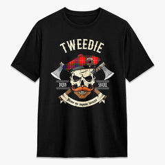 Tweedie Tartan Crest 2D T-shirt - Alba Skull Style