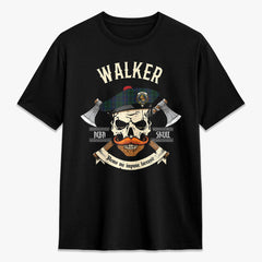 Walker Hunting Tartan Crest 2D T-shirt - Alba Skull Style