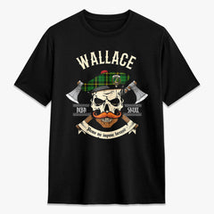 Wallace Hunting Modern Tartan Crest 2D T-shirt - Alba Skull Style