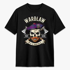 Wardlaw Modern Tartan Crest 2D T-shirt - Alba Skull Style